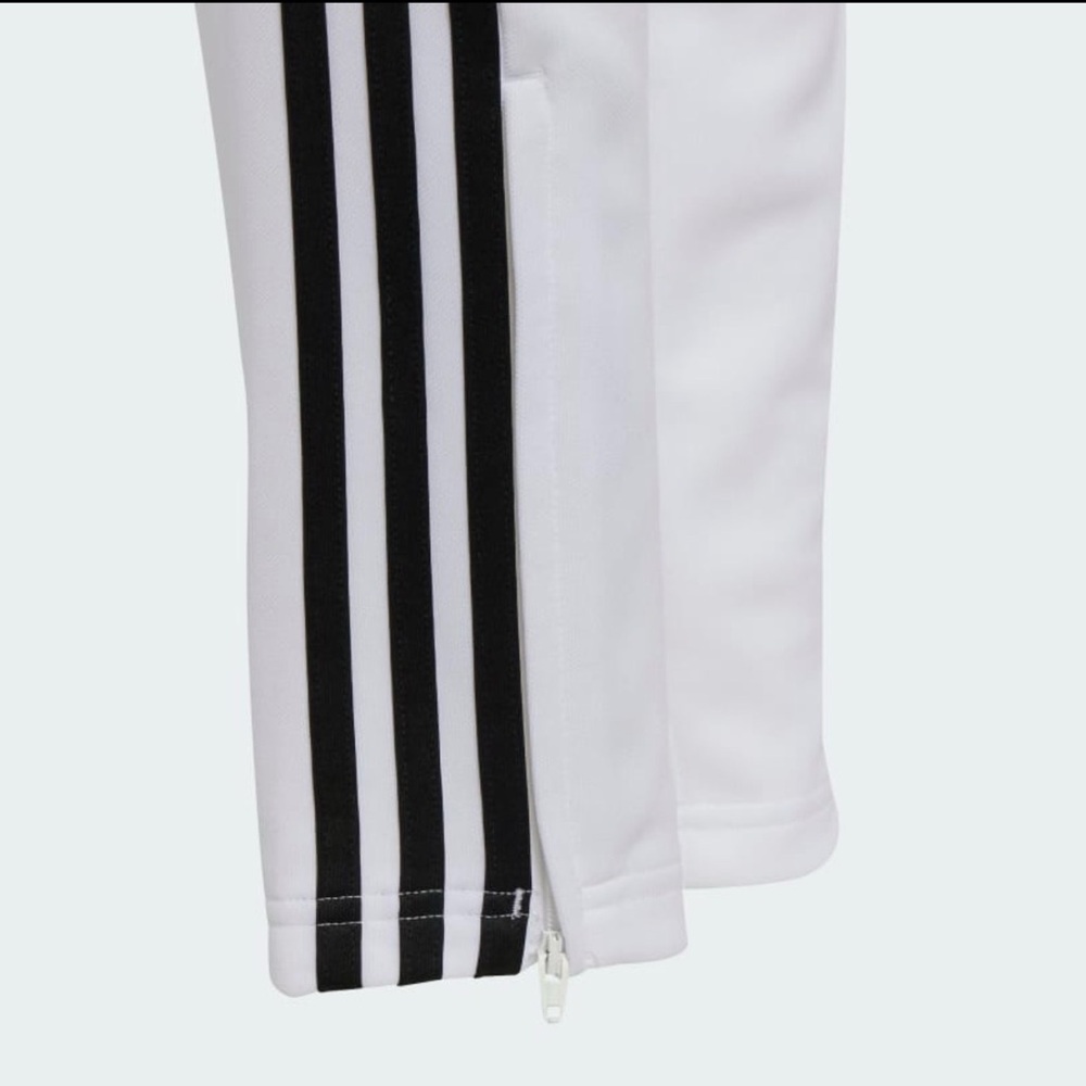 Adidas Kids White Joggers with Black Stripes - Picture 3 of 5